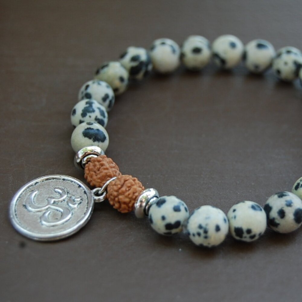 Om Bracelet,Yoga Bracelet,Gemstone Beaded Bracelet